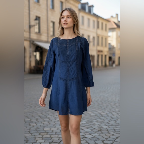 Outerknown Dresses & Skirts - NWT OUTERKNOWN Navy Long Sleeve Elliott Organic Cotton Dress